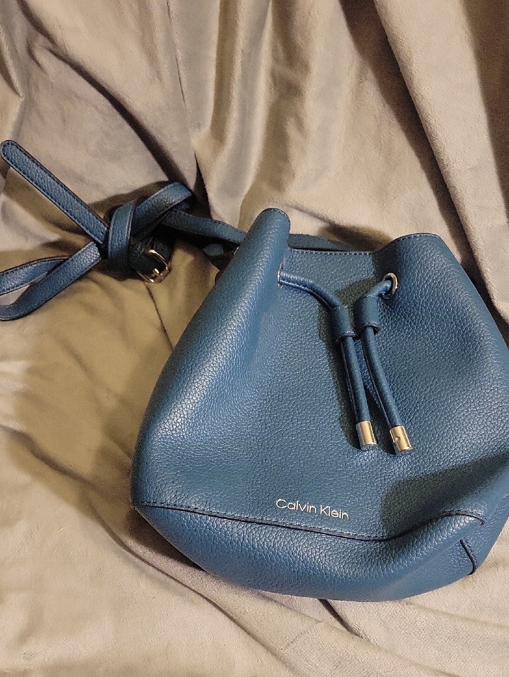 Calvin Klein Teal Bucket Crossbody Bag